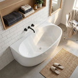 Ethen Back to Wall Bathtub NO Overflow 1490/1700mm - Gloss/Matt White