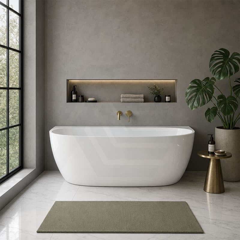 Ethen Back to Wall Bathtub NO Overflow 1490/1700mm - Gloss/Matt White