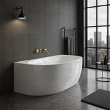 Ethen Back to Wall Bathtub NO Overflow 1490/1700mm - Gloss/Matt White