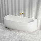 1490/1700mm Ethen Back to Wall Bathtub Gloss/Matt White NO Overflow