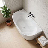 Ethen Back to Wall Bathtub NO Overflow 1490/1700mm - Gloss/Matt White