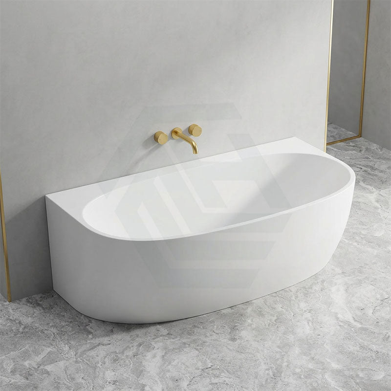Ethen Back to Wall Bathtub NO Overflow 1490/1700mm - Gloss/Matt White