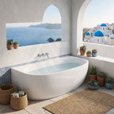 Ethen Back to Wall Bathtub NO Overflow 1490/1700mm - Gloss/Matt White