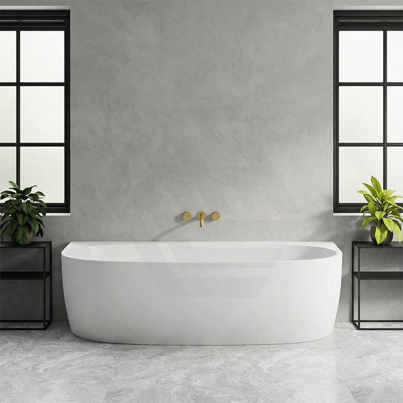 Ethen Back to Wall Bathtub NO Overflow 1490/1700mm - Gloss/Matt White