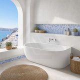 Ethen Back to Wall Bathtub NO Overflow 1490/1700mm - Gloss/Matt White