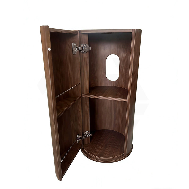 Infinity Felix 390mm Round Walnut Plywood Vanity With Single Door