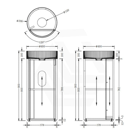 Infinity Felix 390mm Round Walnut Plywood Vanity With Single Door