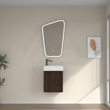 Infinity Felix 450mm Walnut Plywood Wall Hung Vanity With Single Door