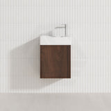Infinity Felix 450mm Walnut Plywood Wall Hung Vanity With Single Door