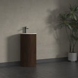 Infinity Freya 440mm Round Walnut Oak Freestanding Plywood Vanity With Single Door