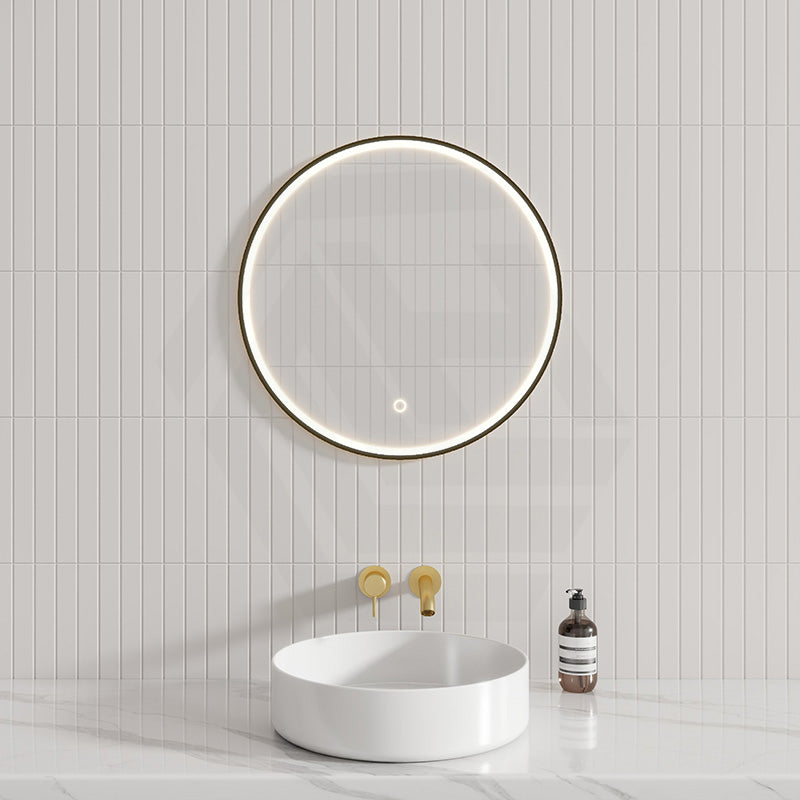 600/800Mm Hamilton Led Mirror Black Framed Round Front Light Led Mirrors