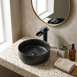 Ceramic Basin Above Counter Round Carrara Marble 360x360x120mm - In Various Colour