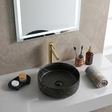 Ceramic Basin Above Counter Round Carrara Marble 360x360x120mm - In Various Colour