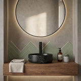 Ceramic Basin Above Counter Round Carrara Marble 360x360x120mm - In Various Colour