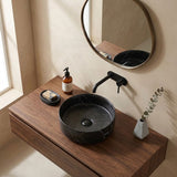Ceramic Basin Above Counter Round Carrara Marble 360x360x120mm - In Various Colour