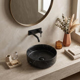 Ceramic Basin Above Counter Round Carrara Marble 360x360x120mm - In Various Colour