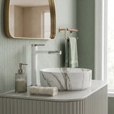 Ceramic Basin Above Counter Round Carrara Marble 360x360x120mm - In Various Colour