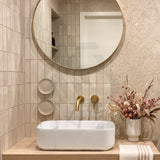 Infinity Rectangle Ceramic Above Counter Basin with Carrara Pattern 500x400x135mm - Matte White