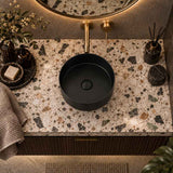 Infinity Above Counter Ceramic Basin Round for Bathroom 360x360x120mm - Matte Black