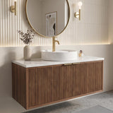 Infinity Round Ceramic Above Counter Basin with Tap Hole 450x450x105mm - Gloss White