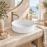 Infinity Above Counter Wash Basin Ceramic Round Diagonal Pattern 360x360x120mm - Colours Available