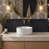 Infinity Above Counter Wash Basin Ceramic Round Diagonal Pattern 360x360x120mm - Colours Available