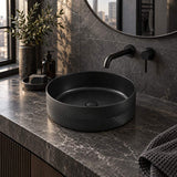 Infinity Above Counter Wash Basin Ceramic Round Diagonal Pattern 360x360x120mm - Colours Available