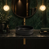 Infinity Above Counter Wash Basin Ceramic Round Diagonal Pattern 360x360x120mm - Colours Available