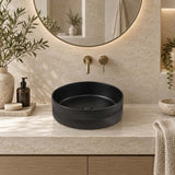 Infinity Above Counter Wash Basin Ceramic Round Diagonal Pattern 360x360x120mm - Colours Available