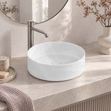 Infinity Above Counter Wash Basin Ceramic Round Diagonal Pattern 360x360x120mm - Colours Available