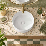 Infinity Above Counter Wash Basin Ceramic Round Diagonal Pattern 360x360x120mm - Colours Available