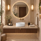 Infinity Above Counter Wash Basin Ceramic Round Diagonal Pattern 360x360x120mm - Colours Available