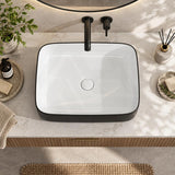 Infinity Above Counter Wash Basin Ceramic Rectangle 500x400x135mm - Gloss White & Black