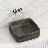 390x390x140mm Square Grey Porcelain Basin