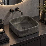 Infinity Above Counter Porcelain Basin Square 390x390x140mm - Grey