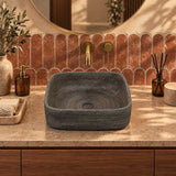 Infinity Above Counter Porcelain Basin Square 390x390x140mm - Grey
