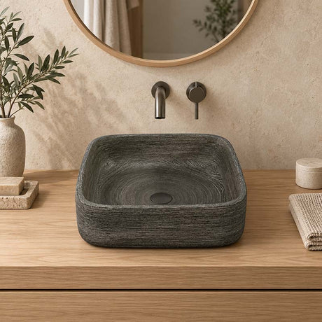 Infinity Above Counter Porcelain Basin Square 390x390x140mm - Grey