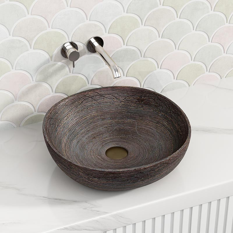 440x440x140mm Square Brown Porcelain Basin