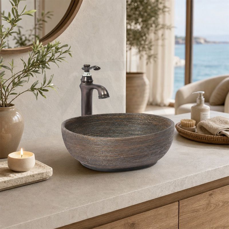 Infinity Square Porcelain Above Counter Art Basin 440x440x140mm - Brown