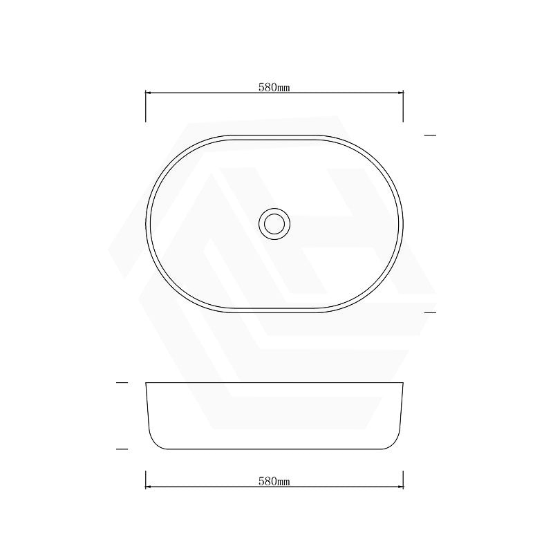 Infinity Above Counter Porcelain Basin Oval 580x400x150mm - Green
