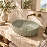 Infinity Above Counter Porcelain Basin Oval 580x400x150mm - Green