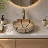 Infinity Round Porcelain Above Counter Art Basin 410x410x150mm - Yellow With Special Rim