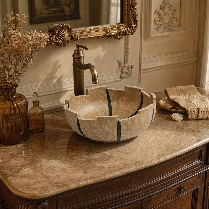 Infinity Round Porcelain Above Counter Art Basin 410x410x150mm - Yellow With Special Rim