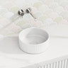 300X300X110Mm Round Above Counter Ceramic Basin Gloss White Basins