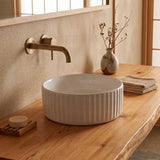 Round Above Counter Ceramic Fluted Basin 300x300x110mm - 3 Colours