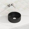 300X300X110Mm Round Above Counter Ceramic Basin Matt Black Basins