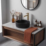 Round Above Counter Ceramic Fluted Basin 300x300x110mm - 3 Colours
