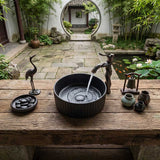 Round Above Counter Ceramic Fluted Basin 300x300x110mm - 3 Colours