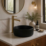 Round Above Counter Ceramic Fluted Basin 300x300x110mm - 3 Colours