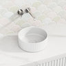 300X300X110Mm Round Above Counter Ceramic Basin Matt White Basins